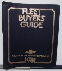 1981 Chevrolet Fleet Buyers Guide Camaro Chevette Monte Carlo Trucks