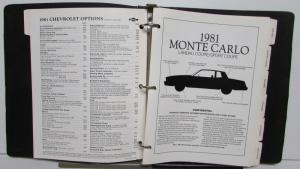 1981 Chevrolet Fleet Buyers Guide Camaro Chevette Monte Carlo Trucks