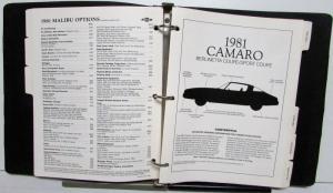 1981 Chevrolet Fleet Buyers Guide Camaro Chevette Monte Carlo Trucks