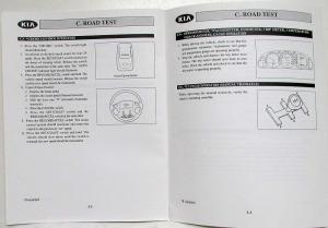 2000 Kia Sephia Dealer Pre-Delivery Inspection Manual