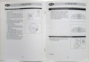 2000 Kia Sportage Dealer Pre-Delivery Inspection Manual