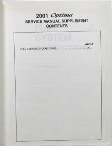 2001 Kia Optima Service Manual Supplement