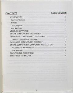 2001 Kia Rio Air Conditioner Installation Manual