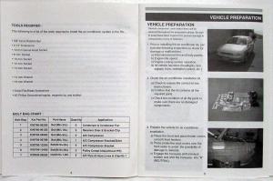 2001 Kia Rio Air Conditioner Installation Manual