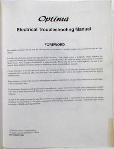 2001 Kia Optima Electrical Troubleshooting Manual