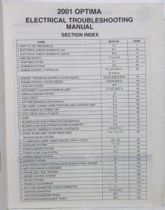 2001 Kia Optima Electrical Troubleshooting Manual
