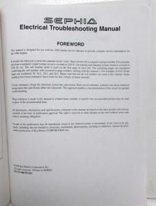 1998 Kia Sephia Electrical Troubleshooting Vacuum Hose Manual - Preliminary