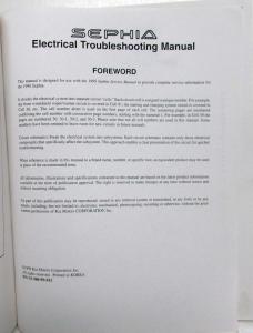 1998 Kia Sephia Electrical Troubleshooting Vacuum Hose Manual - Preliminary
