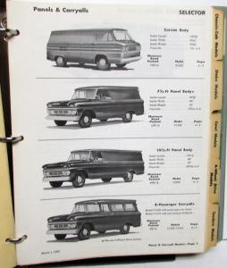 1962 Chevrolet Dealer Truck Data Book Sales Reference Manual Pickup Panel Bus HD