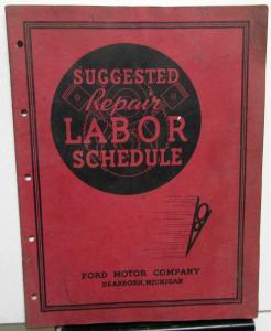 1937 Ford Dealer Suggested Repair Labor Schedule Book Prices Car & Truck Orig