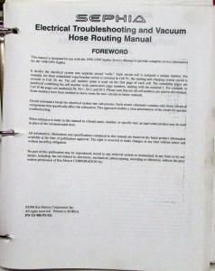 1998-1999 Kia Sephia Electrical Troubleshooting Manual