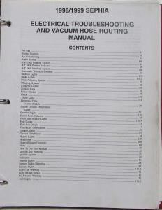 1998-1999 Kia Sephia Electrical Troubleshooting Manual