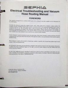 2000 Kia Sephia Electrical Troubleshooting Manual
