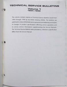 1994-2001 Kia Technical Service Bulletins - 2 Volume Set