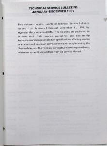 1997 Hyundai Technical Service Bulletins Volume 97