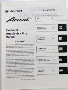 2001 Hyundai Accent Electrical Troubleshooting Manual