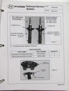 1998 Hyundai Technical Service Bulletins in Folder