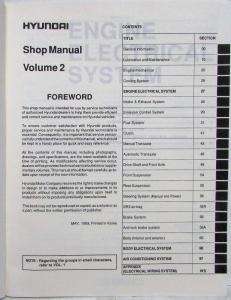 1994 Hyundai Elantra Service Shop Repair Manual - 2 Volume Set