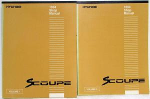 1994 Hyundai Scoupe Service Shop Repair Manual - 2 Volume Set