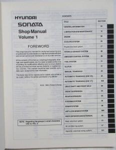 1994 Hyundai Sonata Service Shop Repair Manual - 2 Volume Set