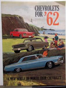 1962 Chevrolet Large Brochure Impala Belair Biscayne Chevy II Nova Corvair Wagon