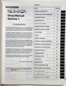1995 Hyundai Sonata Service Shop Repair Manual - 2 Volume Set