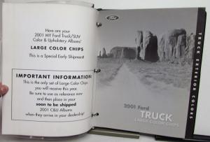 2001 Ford Truck SUV Color & Upholstery Album LARGE Color Chips F 150 250 350