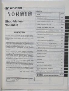1998 Hyundai Sonata Service Shop Repair Manual - 2 Volume Set