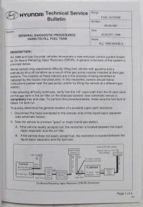 1999 Hyundai Technical Service Bulletins Volume 99