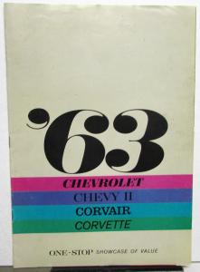 1963 Chevrolet Impala Belair Biscayne Chevy II Corvair Corvette Sales Brochure