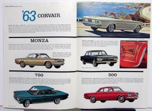 1963 Chevrolet Impala Belair Biscayne Chevy II Corvair Corvette Sales Brochure