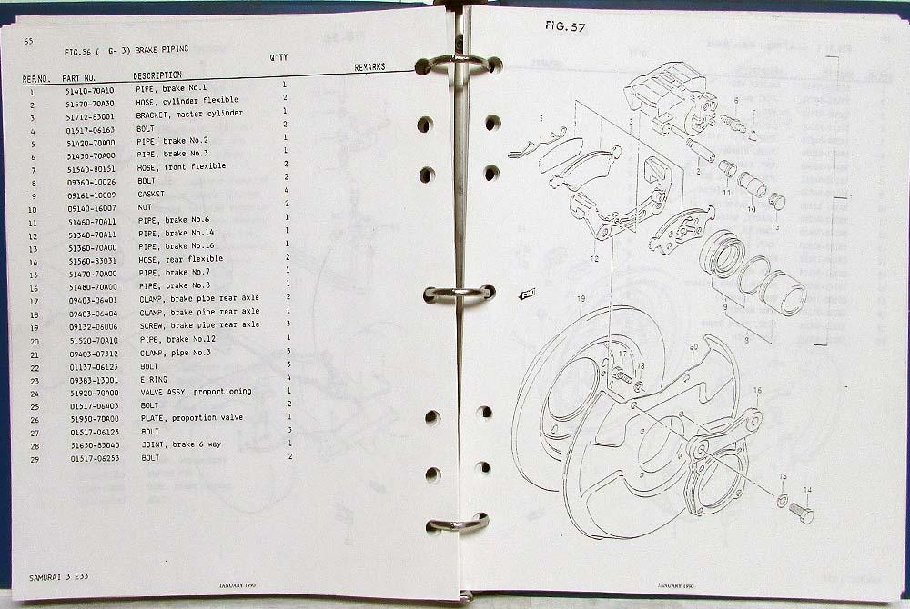 1990 Suzuki Samurai Parts Book Catalog January Model Year 1990