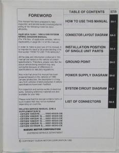 1998 1999 Suzuki Esteem Dealer Electrical Wiring Diagram Manual
