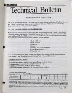 1998 and Earlier Suzuki Technical Service Bulletins - 2 Volume Set