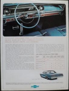 1965 Chevrolet Caprice Custom Sedan Original Color Dealer Sales Brochure