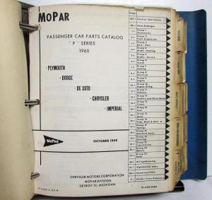1960 MOPAR Parts List for Plymouth Dodge DeSoto Chrysler Imperial Original