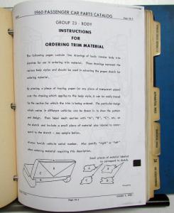 1960 MOPAR Parts List for Plymouth Dodge DeSoto Chrysler Imperial Original