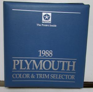 1988 Plymouth Color & Trim Gran Fury Colt Turbo Sundance Voyager Horizon America