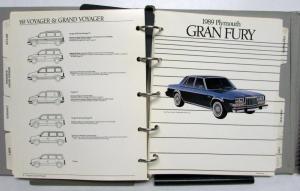 1989 Plymouth Color & Trim Gran Fury Colt Voyager Acclaim Reliant Laser Horizon