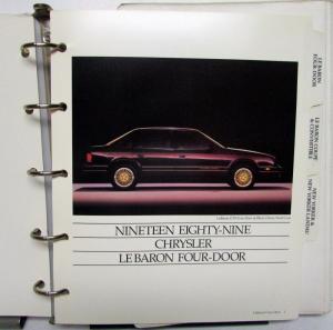 1989 Chrysler Color & Trim Conquest Tsi LeBaron New Yorker Fifth Ave