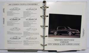 1989 Chrysler Color & Trim Conquest Tsi LeBaron New Yorker Fifth Ave