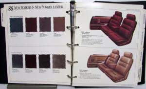 1988 Chrysler Color & Trim NewYorker Fifth Ave LeBaron Conquest TSi Town&Country