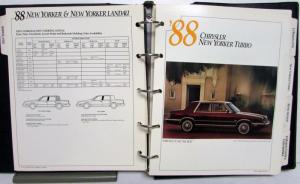 1988 Chrysler Color & Trim NewYorker Fifth Ave LeBaron Conquest TSi Town&Country