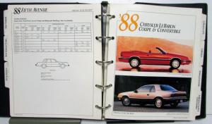 1988 Chrysler Color & Trim NewYorker Fifth Ave LeBaron Conquest TSi Town&Country