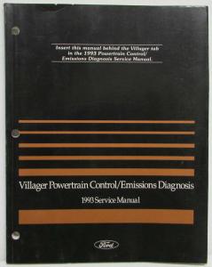 1993 Ford Powertrain Control Emissions Diagnosis Service Manual Mercury Villager