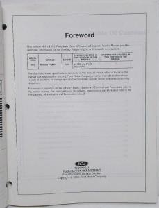 1993 Ford Powertrain Control Emissions Diagnosis Service Manual Mercury Villager