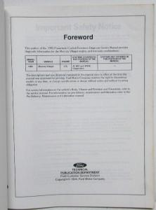 1995 Ford Powertrain Control Emissions Diagnosis Service Manual Mercury Villager