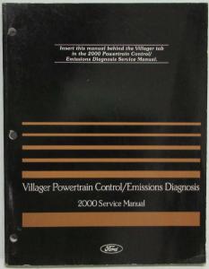 2000 Ford Powertrain Control Emissions Diagnosis Service Manual Mercury Villager