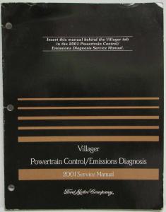 2001 Ford Powertrain Control Emissions Diagnosis Service Manual Mercury Villager