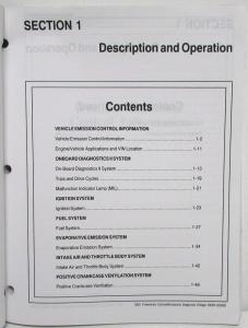 2001 Ford Powertrain Control Emissions Diagnosis Service Manual Mercury Villager